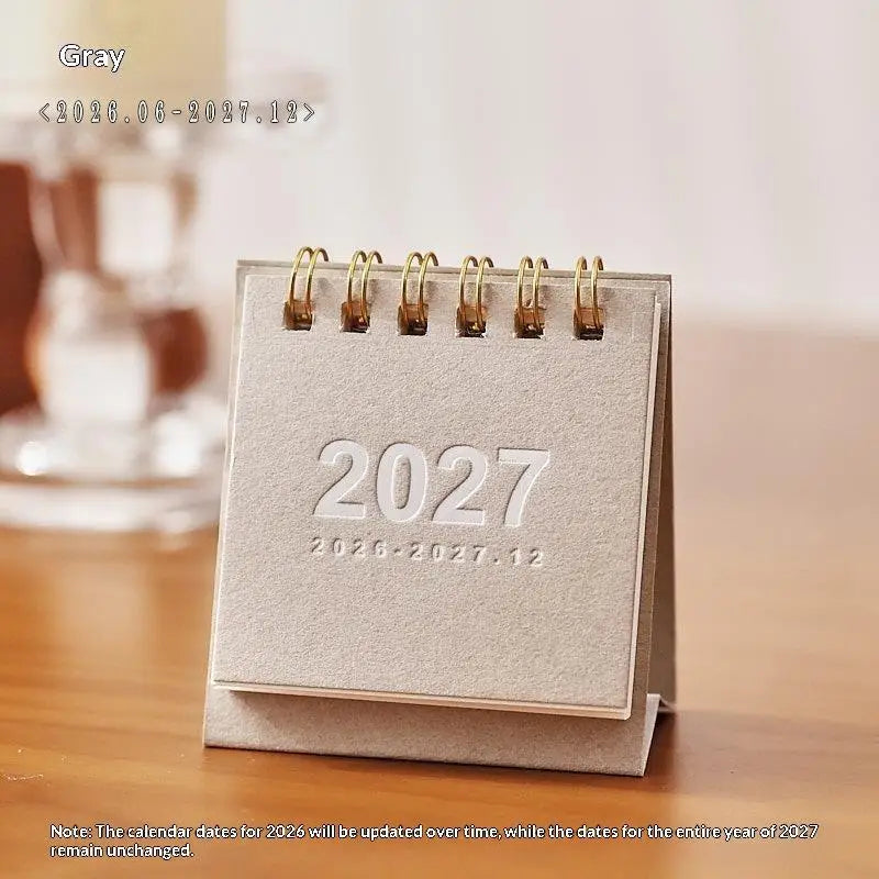 2027 Simple Creative Mini Desk Calendar Small Coil Desktop Planner Qme A3