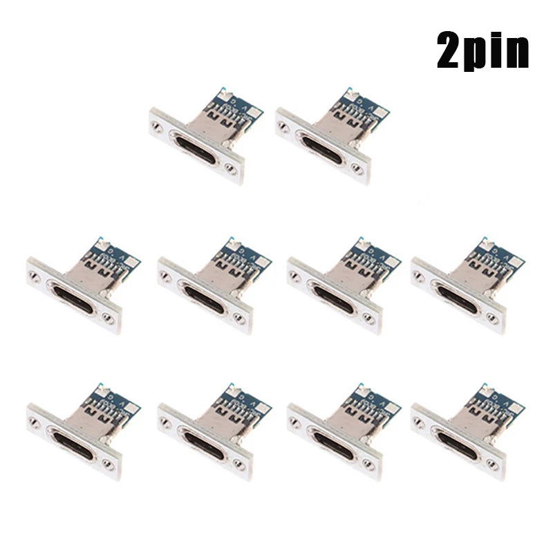 USB 3 1 C Socket Fixing Plate Type-c Jack 2Pin 4Pin Female Connector Qme 2PIN