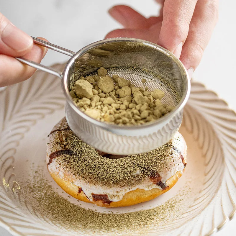 Mini Flour Sieve Small Stainless Steel Strainer Flour Sifter Drainer for Baking, Powder, Sugar and Coffee Pastas Tea Strainer Qme