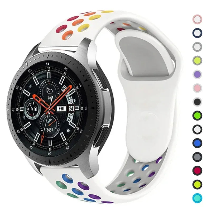 20mm 22mm Watch Strap for Samsung Galaxy Watch 6 5 4 3 Classic 47mm 43mm Pro 45mm 40mm 44mm Silicon Bracelet Huawei GT/3/2 Band Qme