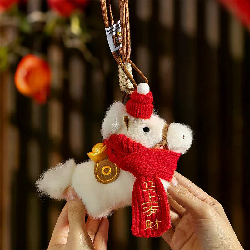 Cartoon Lion Dance Keychain Awakened Lion Chinese Style Lion Dance Pendant Doll Year Of Horse Chinese New Year Gift Qme