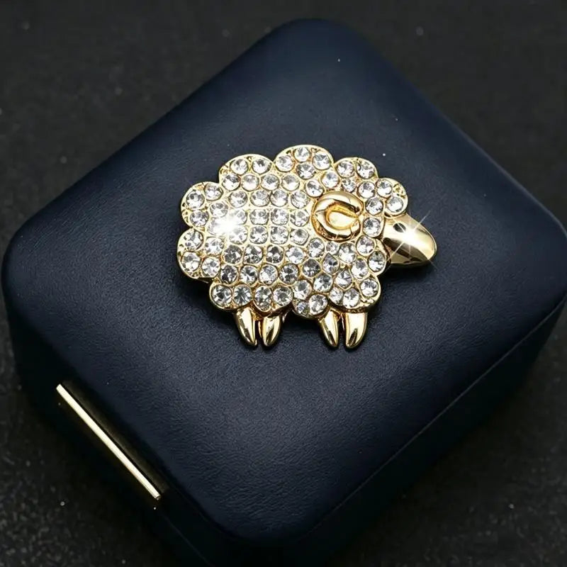 Lovely Goat Brooches For Women Unisex Rhinestone Beautiful Year Of The Sheep Animal Brooch Pin New Year Gifts Qme style 8