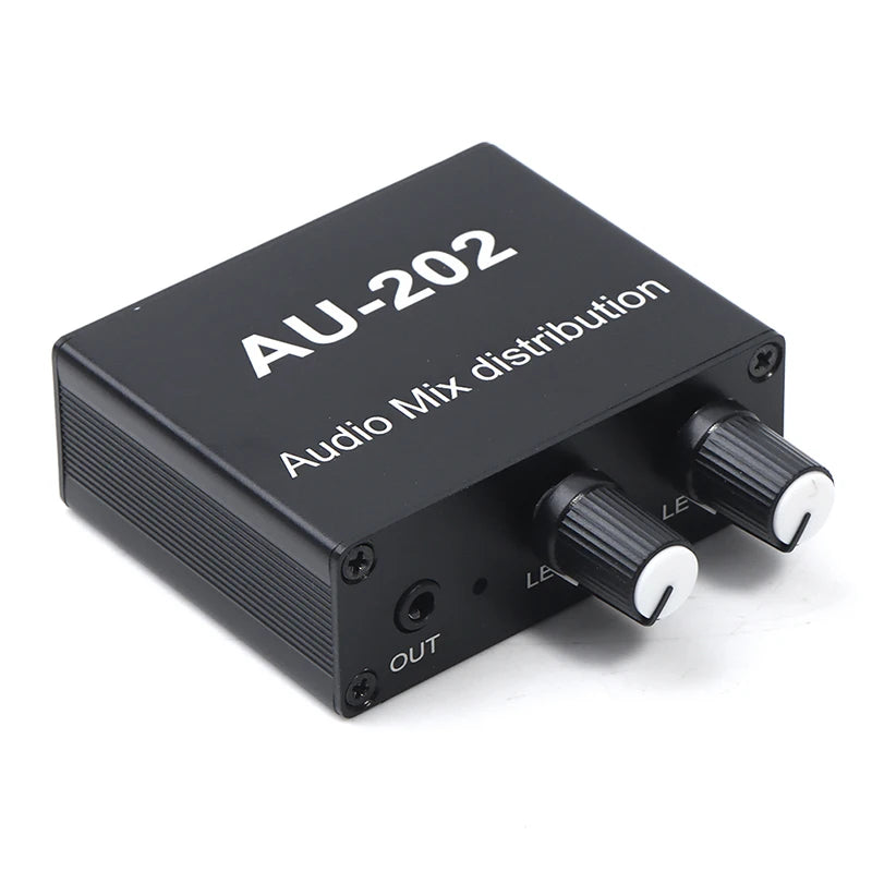 Stereo Mixer Audio Distributor Headphone External Power Volume Qme