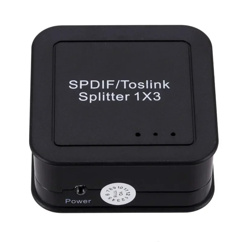 Digital Optical Audio 3 - way Splitter Adapter SPDIF Optical Cable Splitter Hub Qme