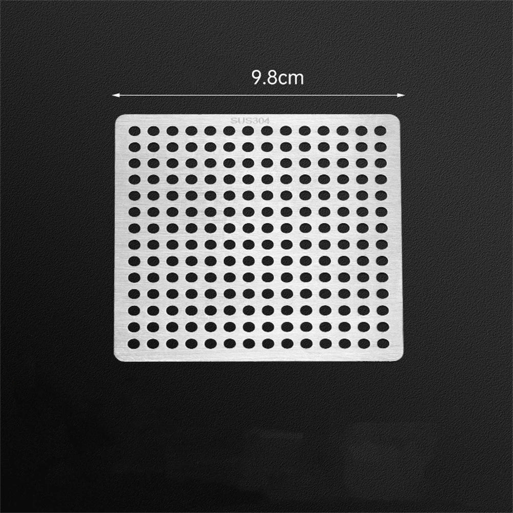 Square Drain Cover Stainless Steel Bathroom Shower Sink Strainer Drain Hair Filter Cover Bathroom Kitchen Sink Drain Protector Qme 9.8CM