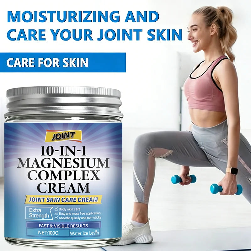 10-in-1 Magnesium Complex Joint Skin Care Cream with Collagen & Retinol for Extra Strength & Fast Results. Qme