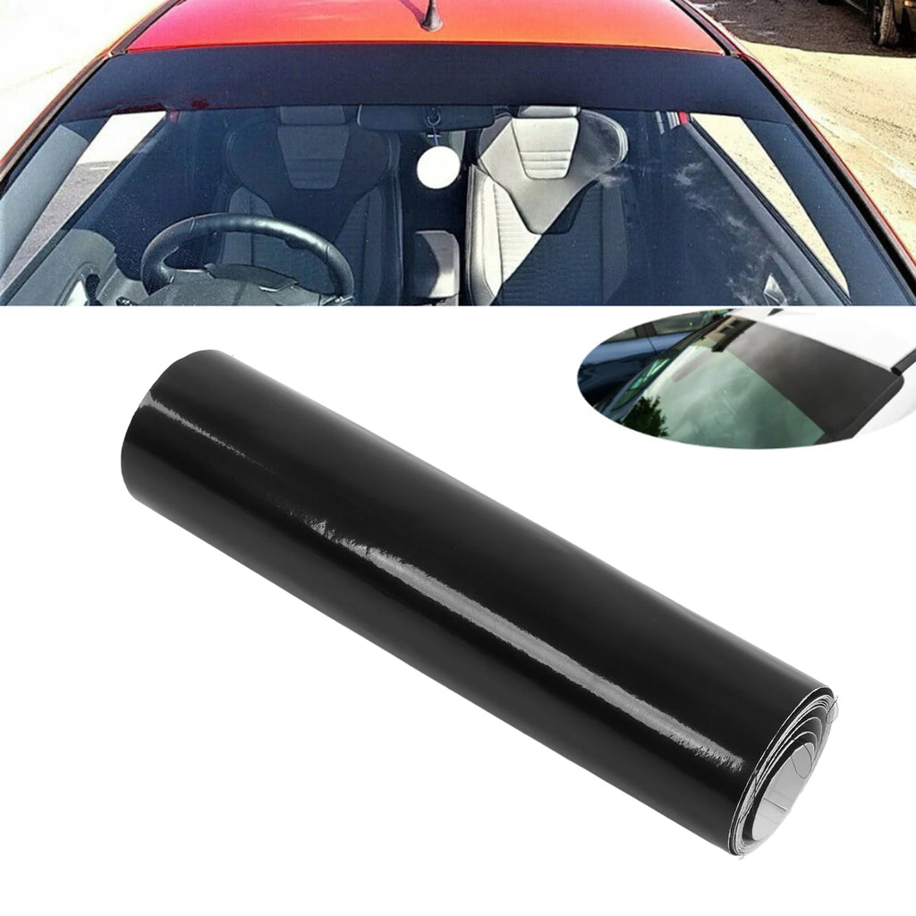 Windscreen Sunstrip Sticker Car Van Windscreen Sun Strip Gloss Black 140x20cm PVC Sticker for Automobiles Qme