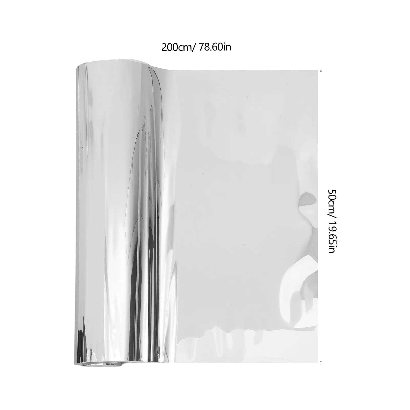 1 Roll Adhesive Wall Mirror Self-Adhesive Simple Design Easy Clean Pet Material Large Decorative Wall Mirror Sheet Bedroom Home Qme