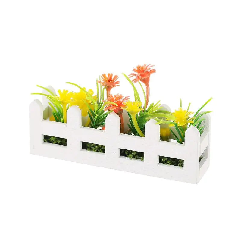 Pretend Play Toy 1 12 Scale Dollhouse Simulated Flower Fence Decor Qme A4