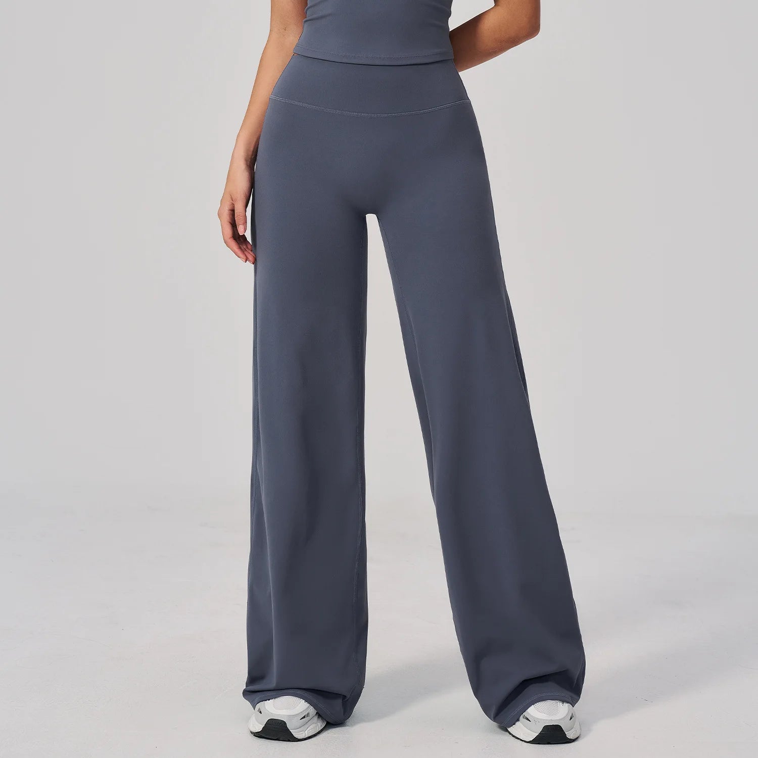 A New Autumn Winter High Waist Wide Leg Sports Pants, Naked Hip Lifting Loose Fitness Sweatpants For Outdoor Daily Leisure Qme Dai blue S