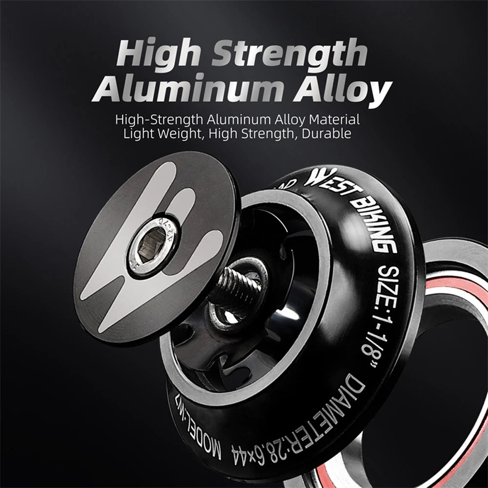 WEST BIKING MTB Bicycle 44mm Headset Double Bearing 28.6 Straight Tube Bike Fork Steering Column Spacers Stem Cap BMX Parts Qme CZECH REPUBLIC