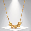 Cute Noble 925 Sterling Silver beautiful lucky beads Chain Necklace For Women Man Wedding Party Jewelry gift Qme YELLOW