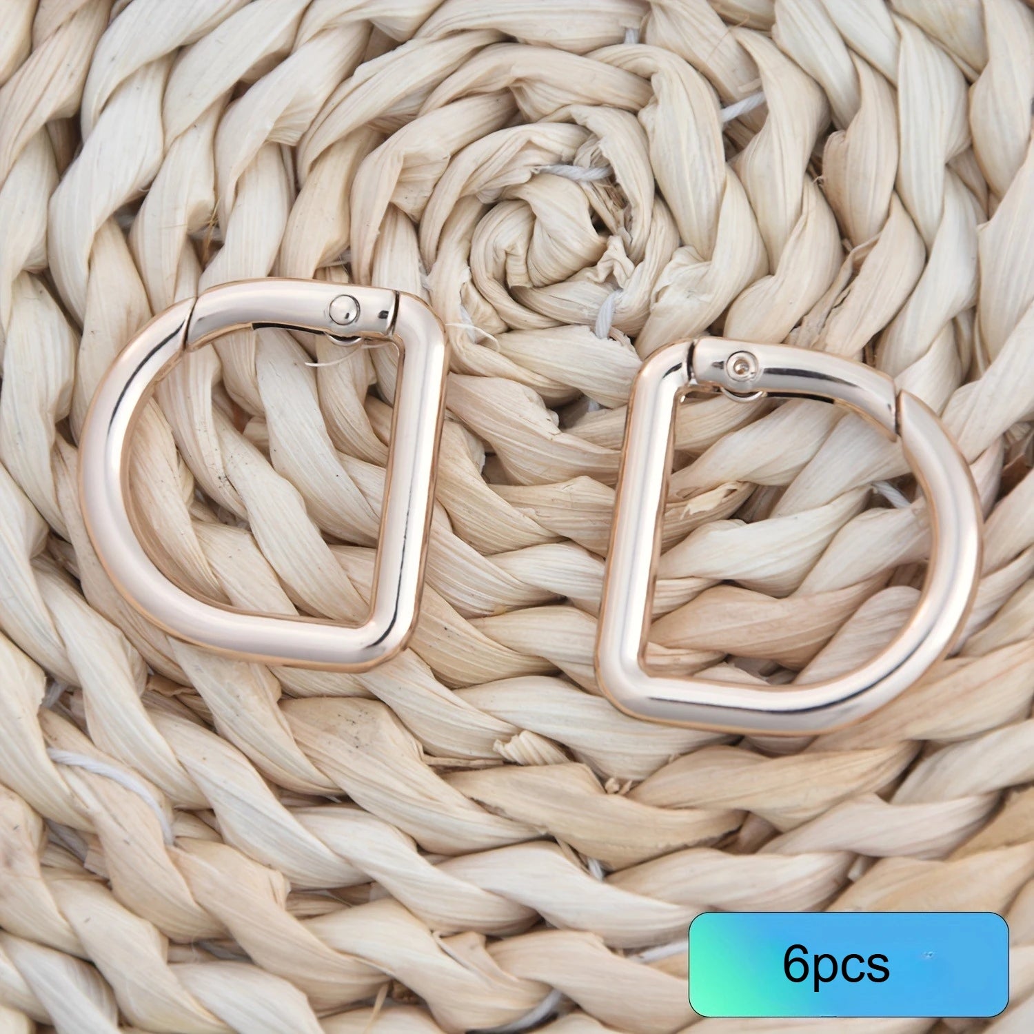 Spring Open D Ring Buckle Zinc Alloy Snap D Ring Clasp DIY Bag Hardware Accessories For Purse Handbag Strap Connect Hook Qme Light Golden 6pcs