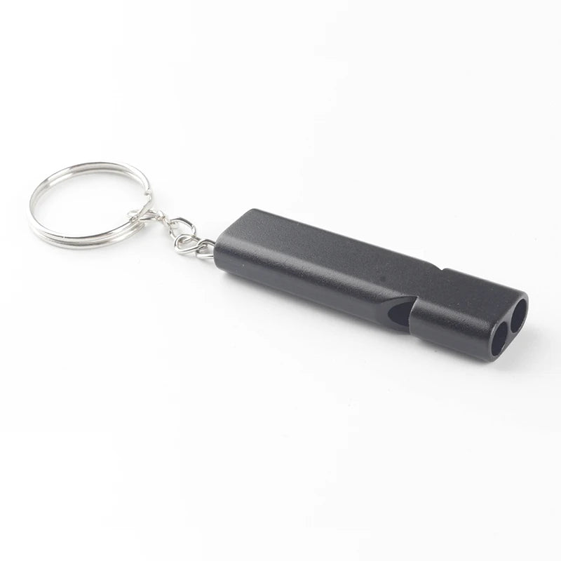 Dual Frequency Survival Whistle Flat Metal Outdoor Hiking Climbing Qme A2