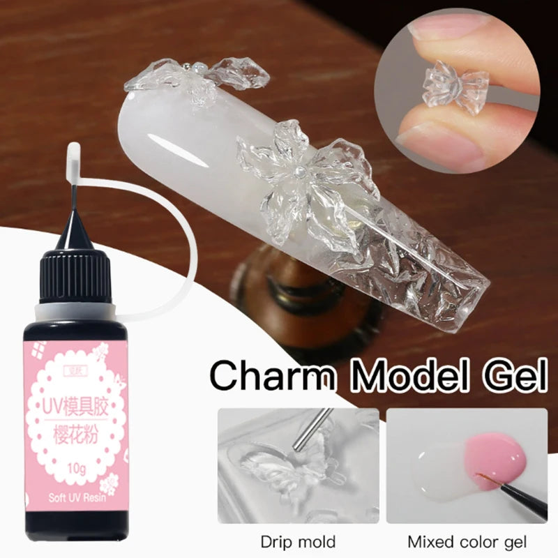 Carved Gel Nail Mold UV Crystal Glue Translucent 3D Acrylic Tool Qme