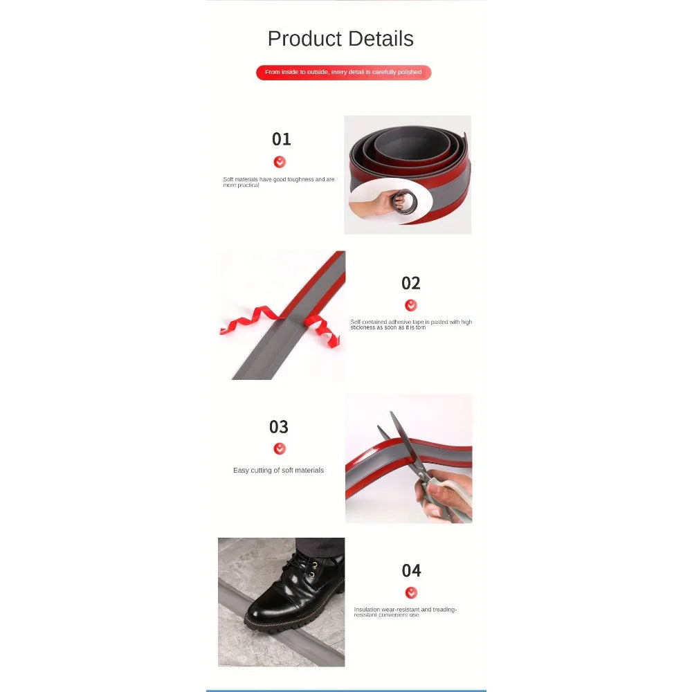 Floor Cord Cover,PVC Cable Protector,Extension Protect Wires&prevent Trips,,Self-adhesive, Suitable For Floors,wall And Desktop Qme