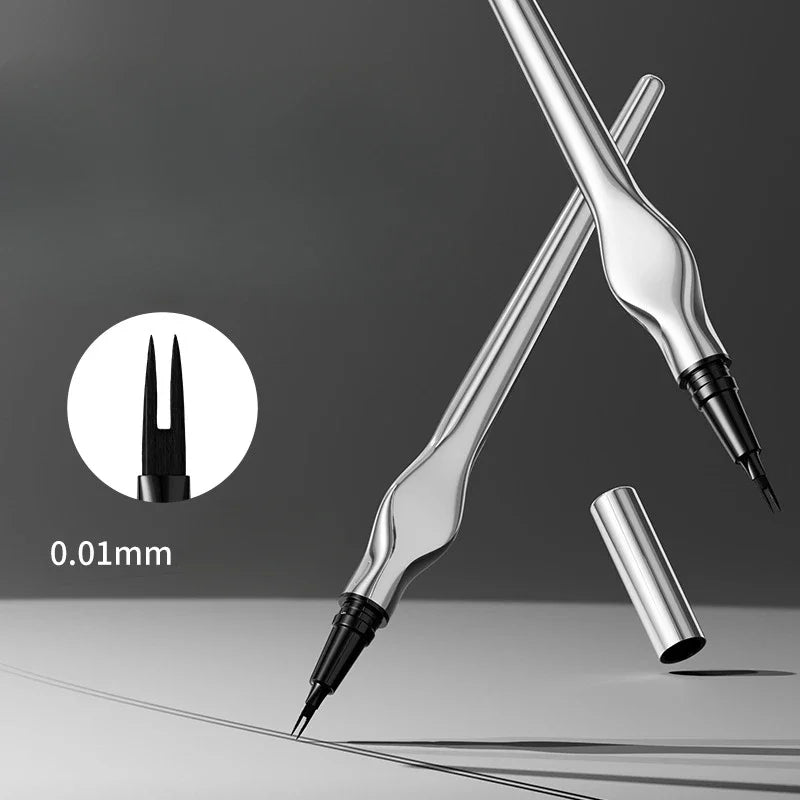 2Points Eyebrow Pencil Long Lasting Easy To Grip Eyebrow Tattoo Waterproof Thin Liquid Lying Silkworm Brow Pen Korean Makeup Qme