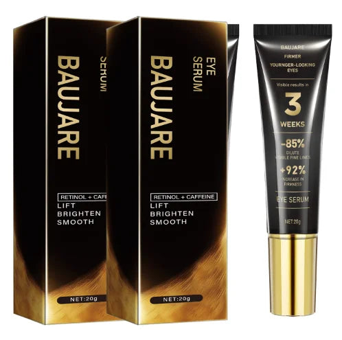 Retinol & Caffeine Eye Serum - Lifts, Brightens & Smooths with Hyaluronic Acid, Collagen & Bee Venom for Elastic, Youthful Eyes Qme Gold 20g