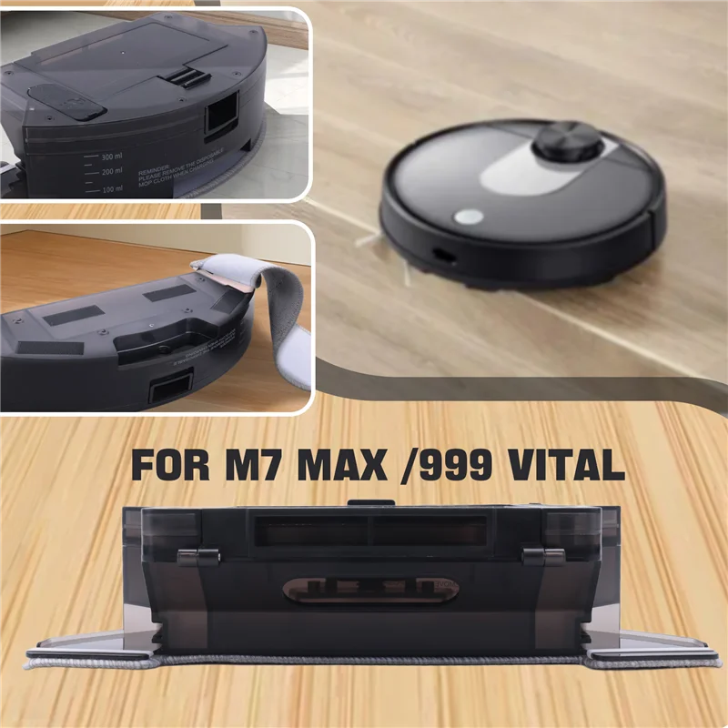 A02F-2 In 1 Vacuum Dust Box For Proscenic M7 Max Conga 999 Vital Vacuum Cleaner Accessory Water Tank Dust Box Set With Cloth Qme
