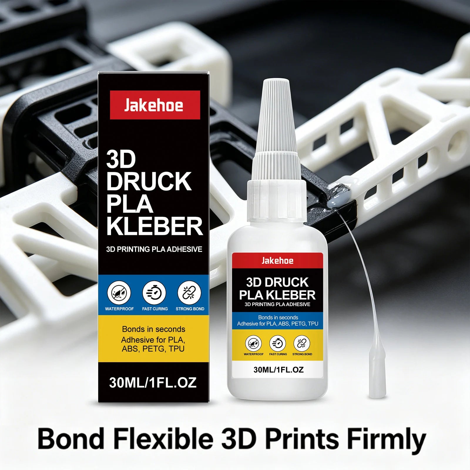 3D Printing Adhesive Waterproof Fast Curing Strong Bond Sturdy Durable Non-irritating Easy to Use Suitable for Various Materials Qme