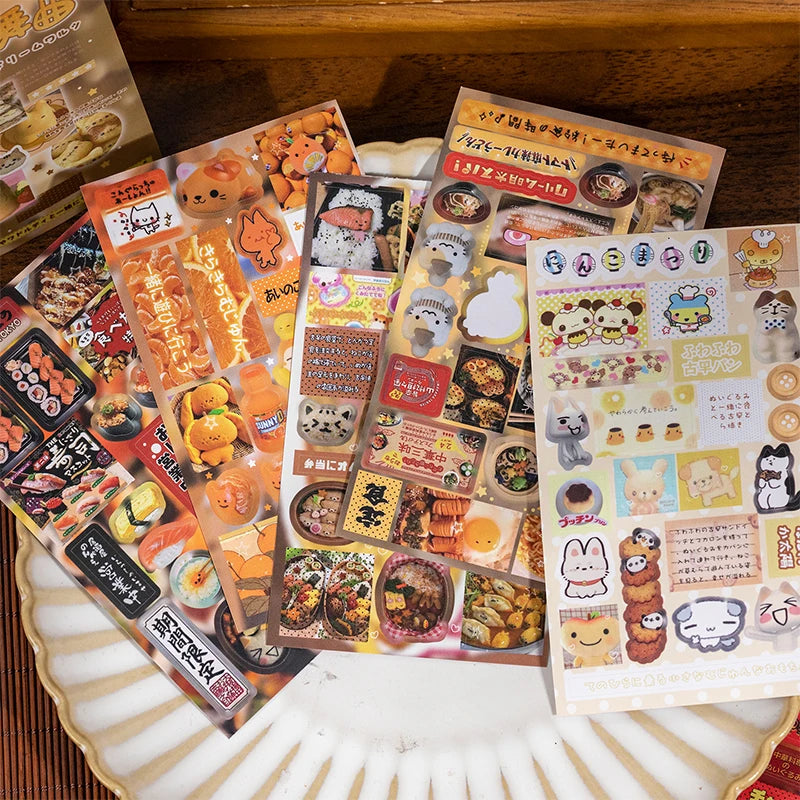 Japanese Style Cute Multi-Theme Sticker Book, Lovely Cartoon Journaling Material, Must-Have for Students & Stationery Lovers Qme