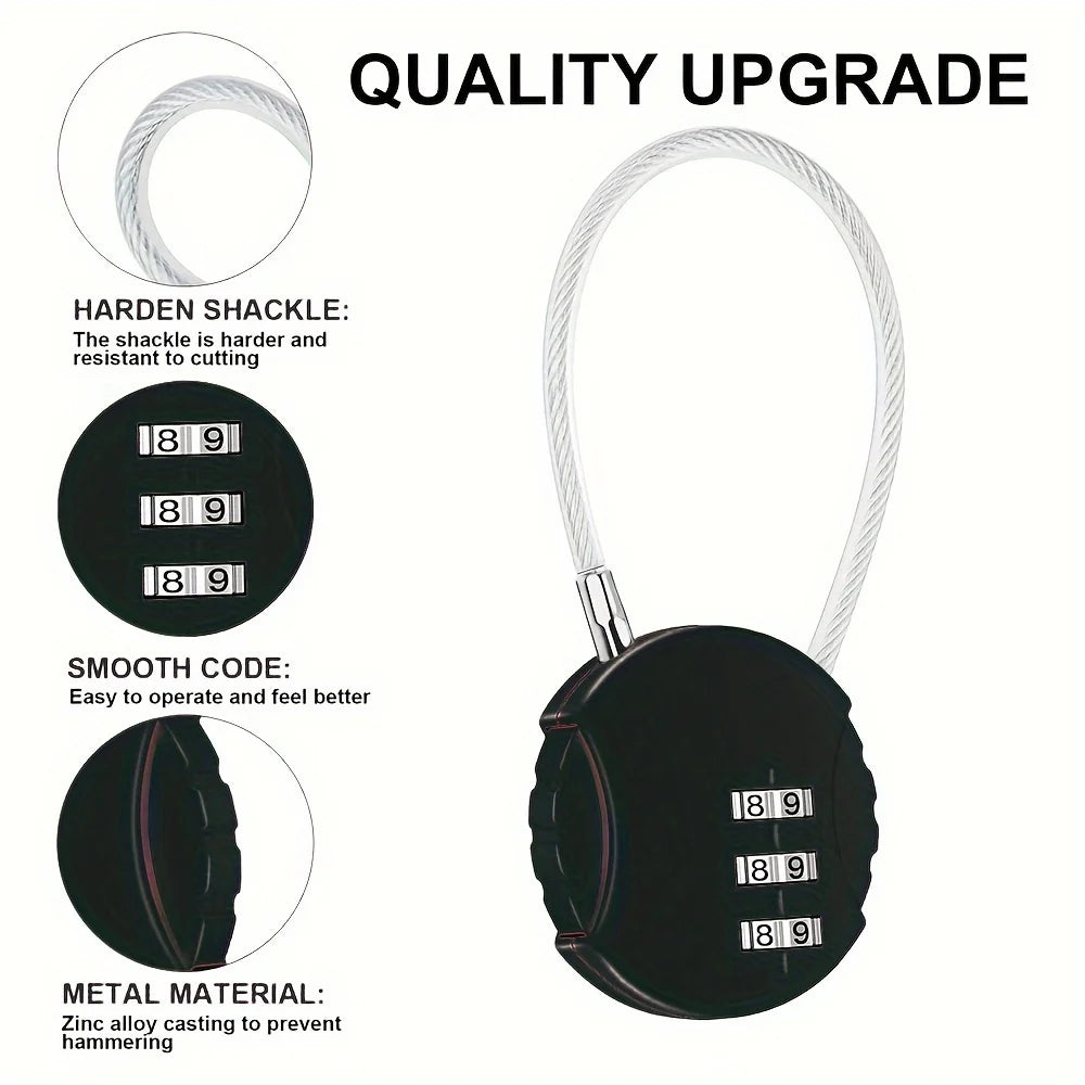 Mini Combination Padlock Resettable Luggage Locks Outdoor Waterproof Padlock Suitcase Gate Pad Lock Combo Gym Locker for Storage Qme