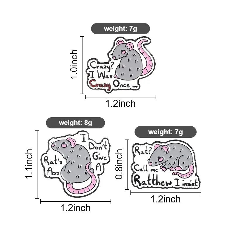 Cute Cartoon Little Mouse Enamel Pin Lovely Pet Rodent Metal Brooch For Hat Clothing Decor Collection Creative Holiday Gifts Qme