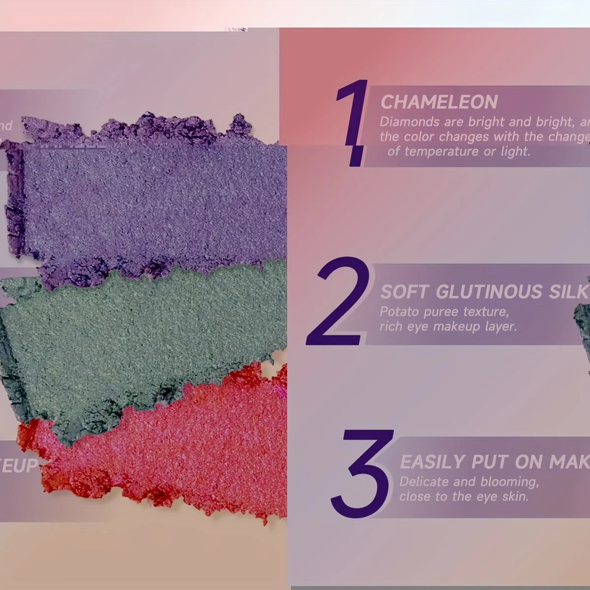 3-Color Mashed Potatoes Eyeshadow Cream Luxurious Creamy Texture Qme