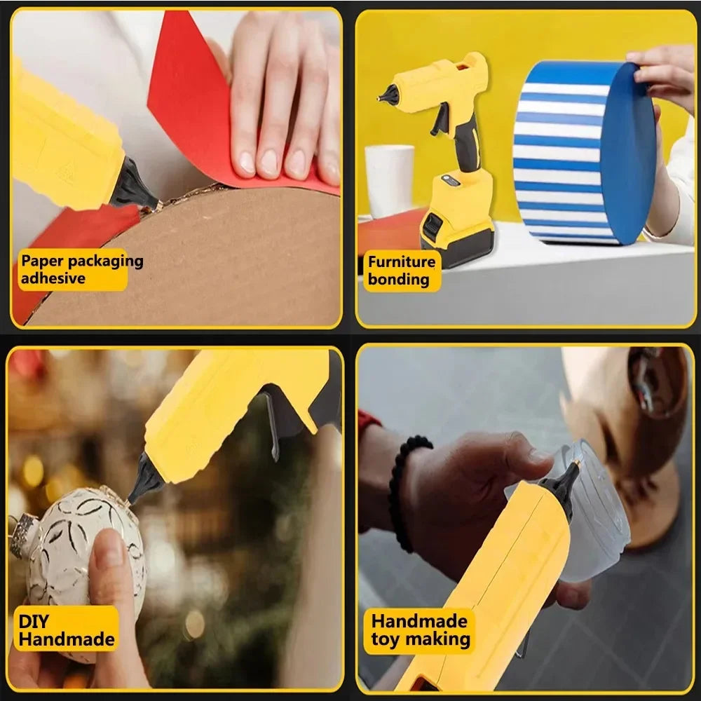 Electric Hot Melt Glue Gun for Dewalt 18V Battery Cordless Electric Glue Gun 11mm Glue Stick Hot Melt Welding Air Gun No Battery Qme
