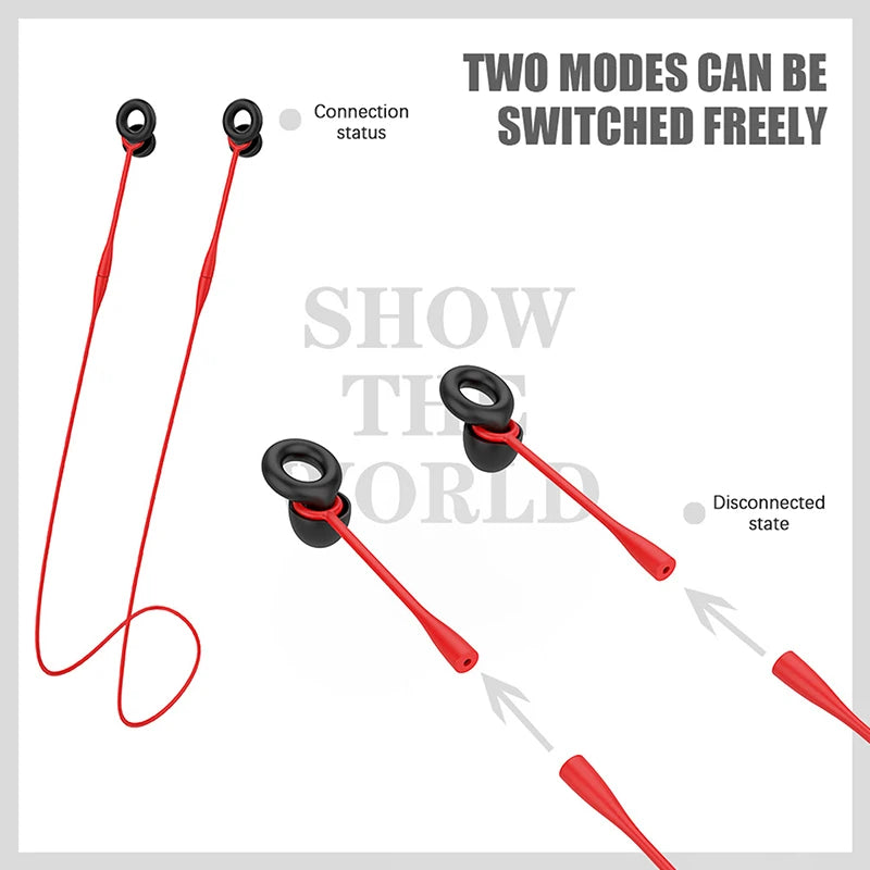 Magnetic Earplug Lanyard Flexible Silicone Holder Secure Fit Hearing Qme