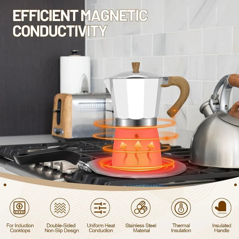 Mocha Pot Stainless Steel Thermal Conductive Plate Stainless Steel Induction Cooker Universal Heat Conduction Plate Qme