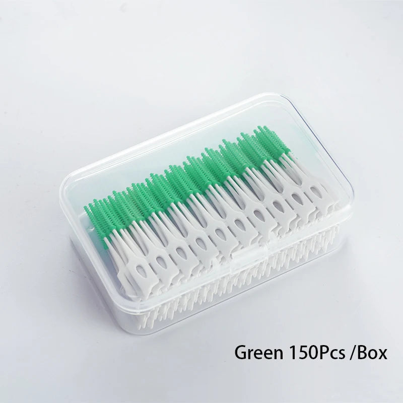 150 Interdental Silicone Brushes Dental Toothpicks Brush Between Qme Green 150Pcs China Mainland