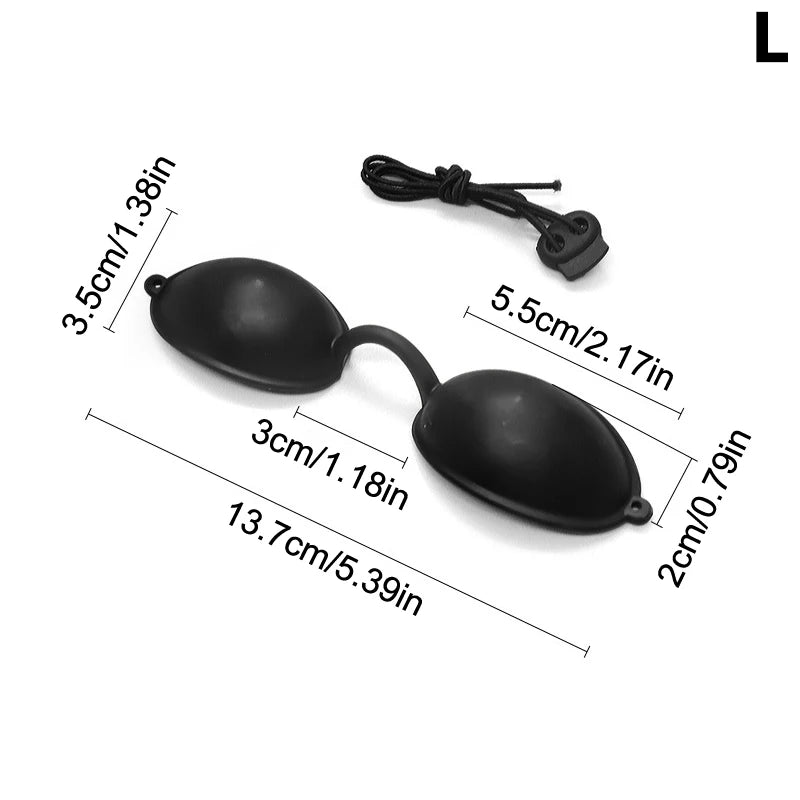 Silicone Protective Eye Goggle IPL Laser LED UV Lamp Treatment Qme L Black