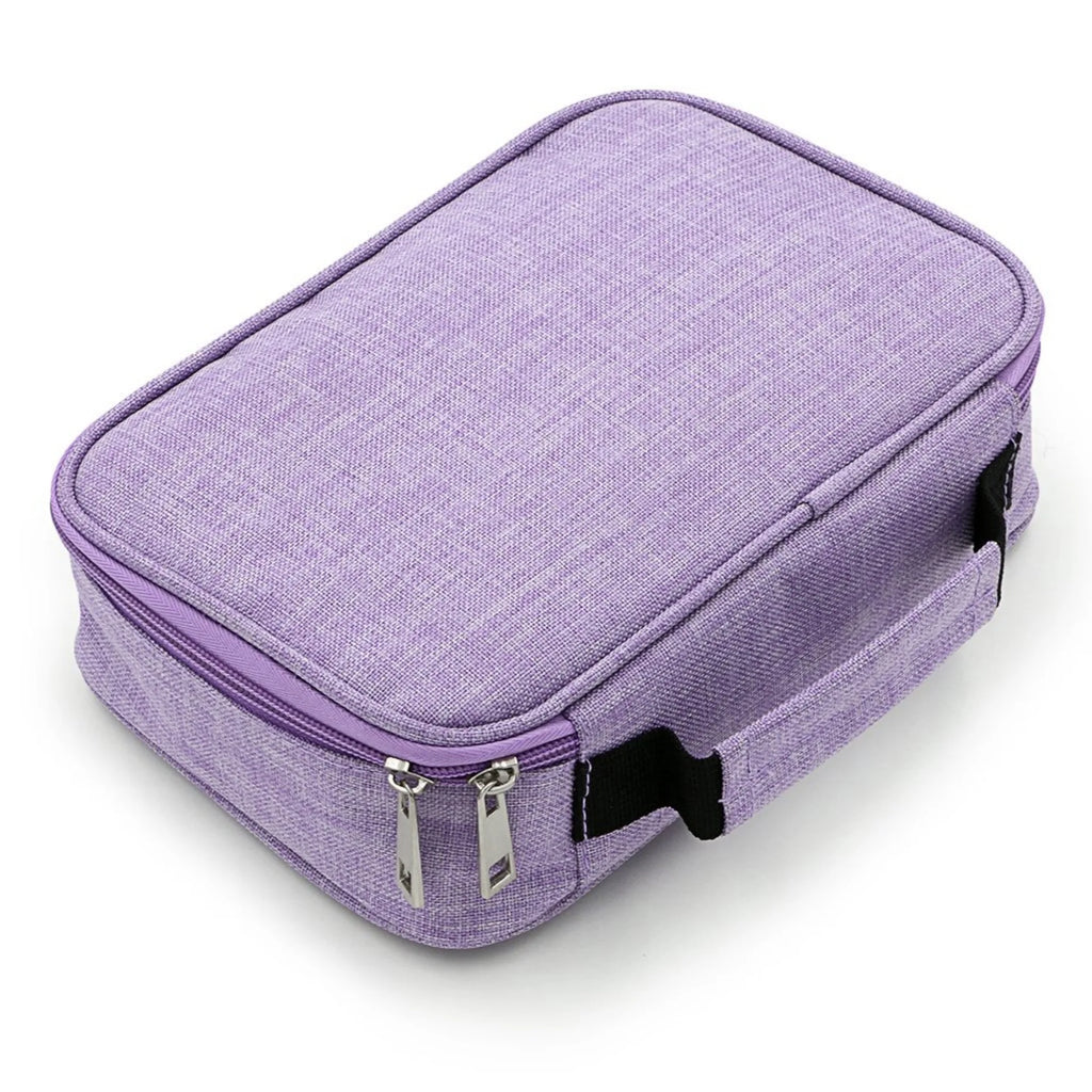 Large Capacity Pencil Case for Students - Sketch Art Supplies Organizer Multi-Pocket Heavy Duty Stationery Bag & Pen Holder Qme Purple 1pc