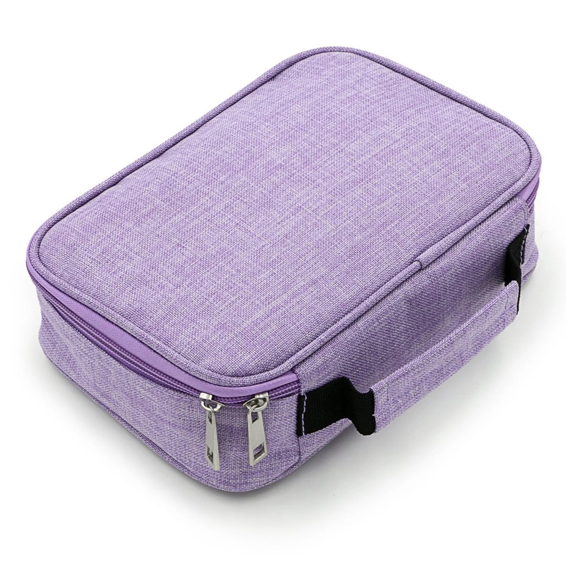 Large Capacity Pencil Case for Students - Sketch Art Supplies Organizer Multi-Pocket Heavy Duty Stationery Bag & Pen Holder Qme Purple 1pc