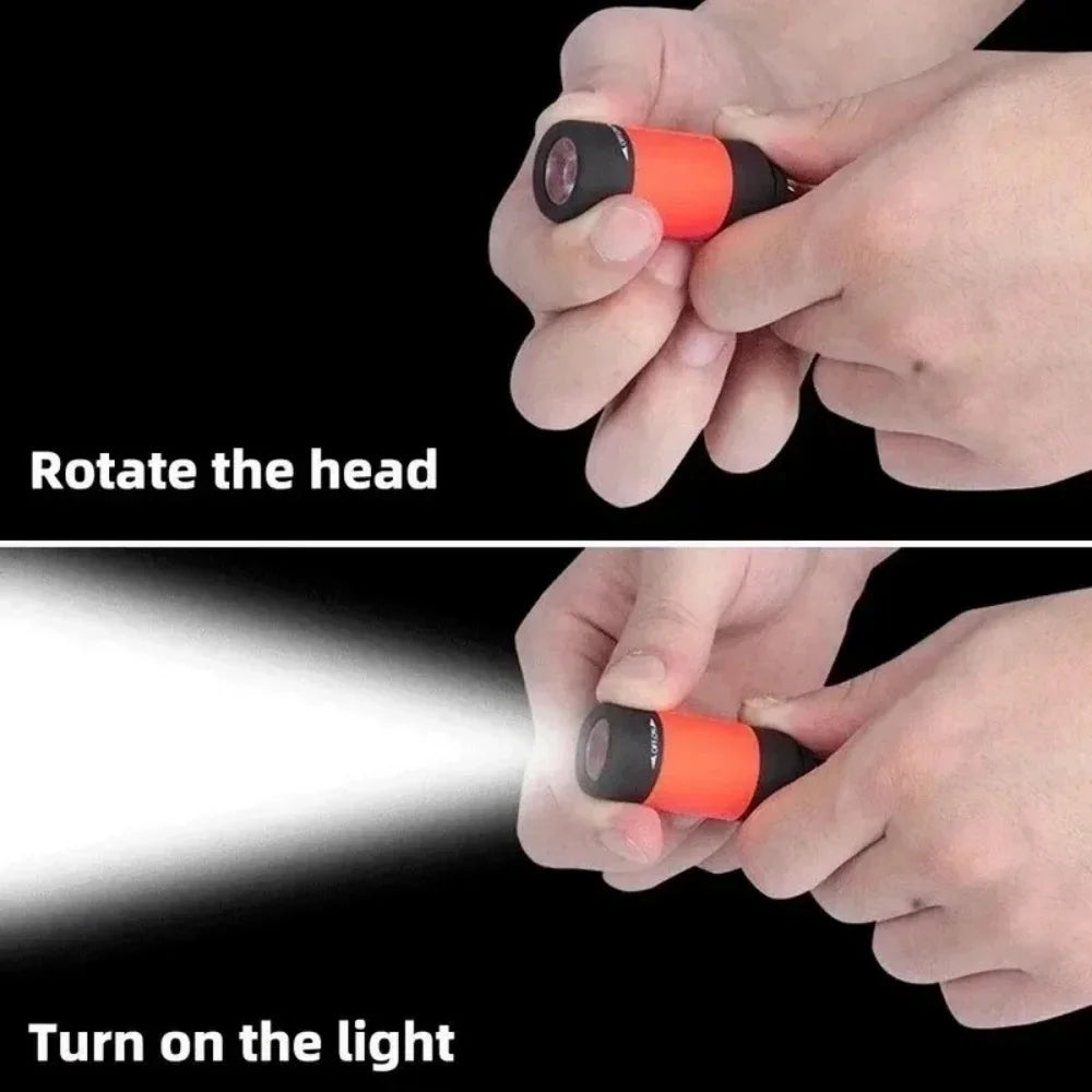 USB Charge LED Flashlight Multifunctional Strong Light Pocket Keychain Flashlight Waterproof Outdoor Hiking Camping Flashlight Qme