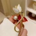 2026 Fashion New Style Temperament Rose Crystal Pearl Brooch Light Luxury Breast Flower Suit Coat Luxury Accessories Qme Default Title