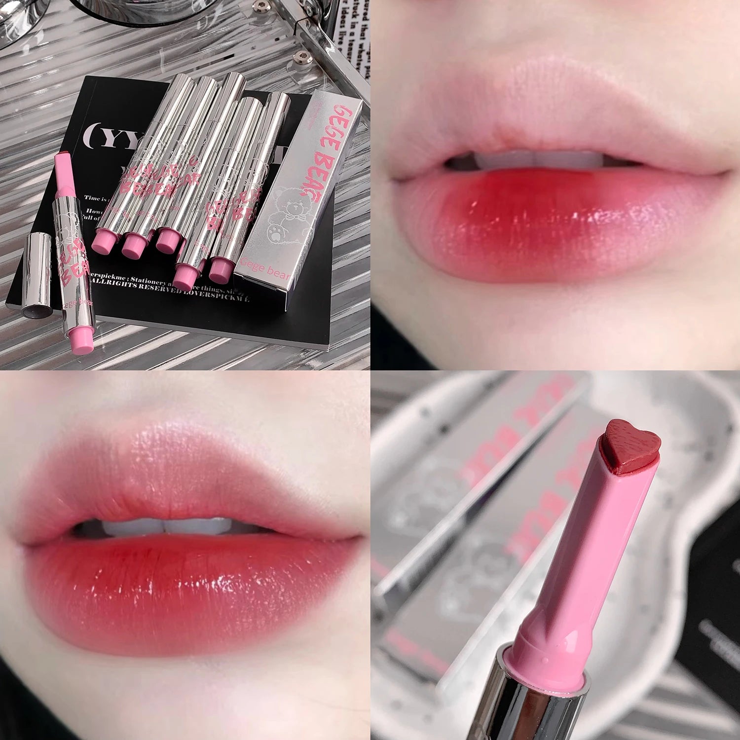 Gege Bear Translucent Crystal Jelly Lipstick Pen Moisturizing Water Qme