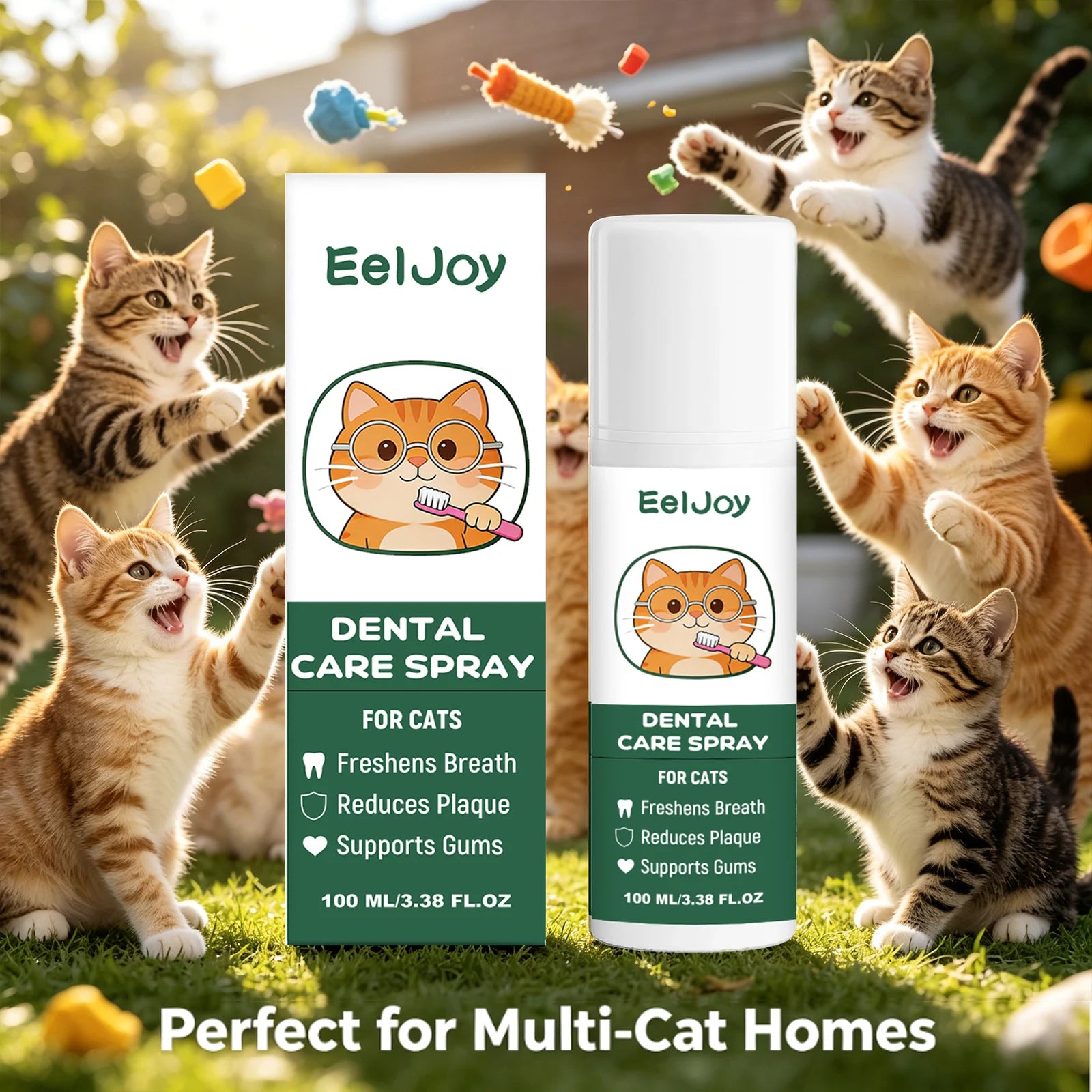 Cat Dental Care Spray Removing Dental Plaque Freshing Breath Reducing Bacterial Growth Support Gum Healthy Pet Oral Care Spray Qme
