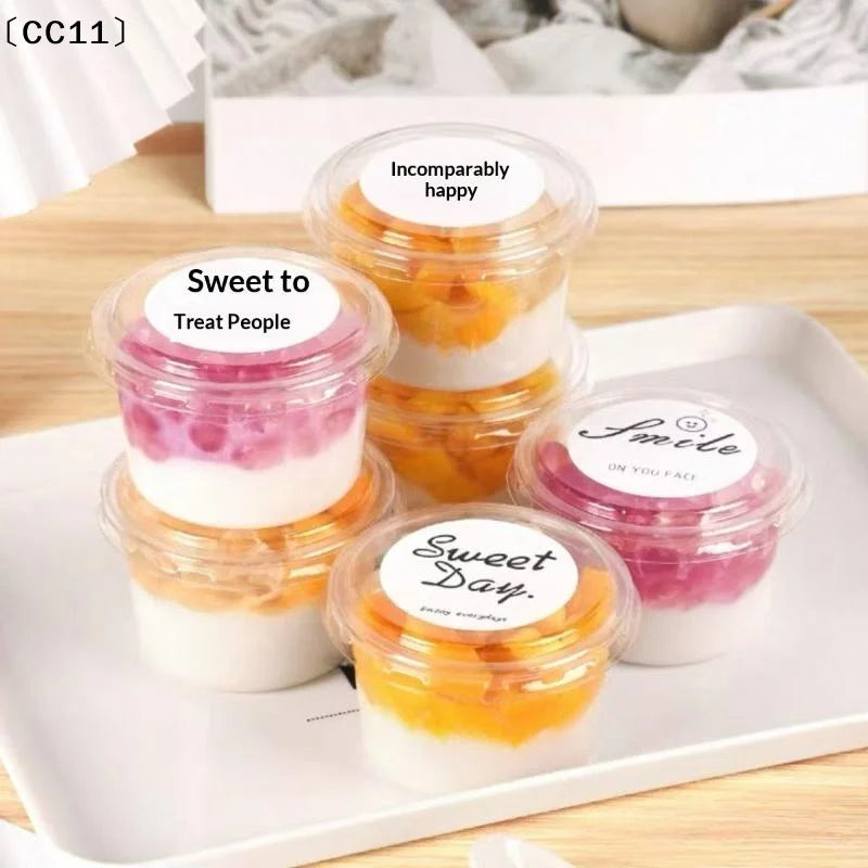 Clear Plastic Cups Disposable Mousse Dessert Box Lid Acrylic Food Qme