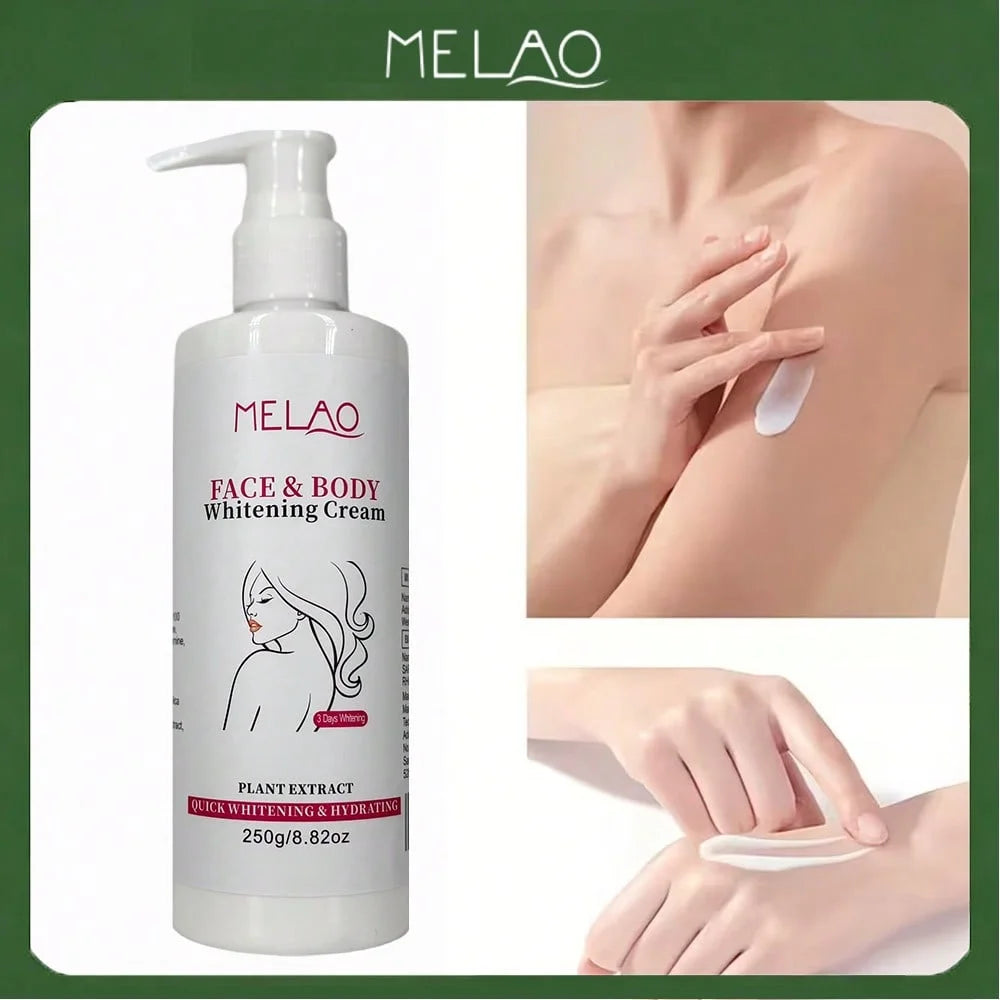 MELAO Face & Body Whitening Cream, Plant Extract Hydrating Brightening Lotion, Fade Dark Spots & Even Skin Tone for & Full Body Qme