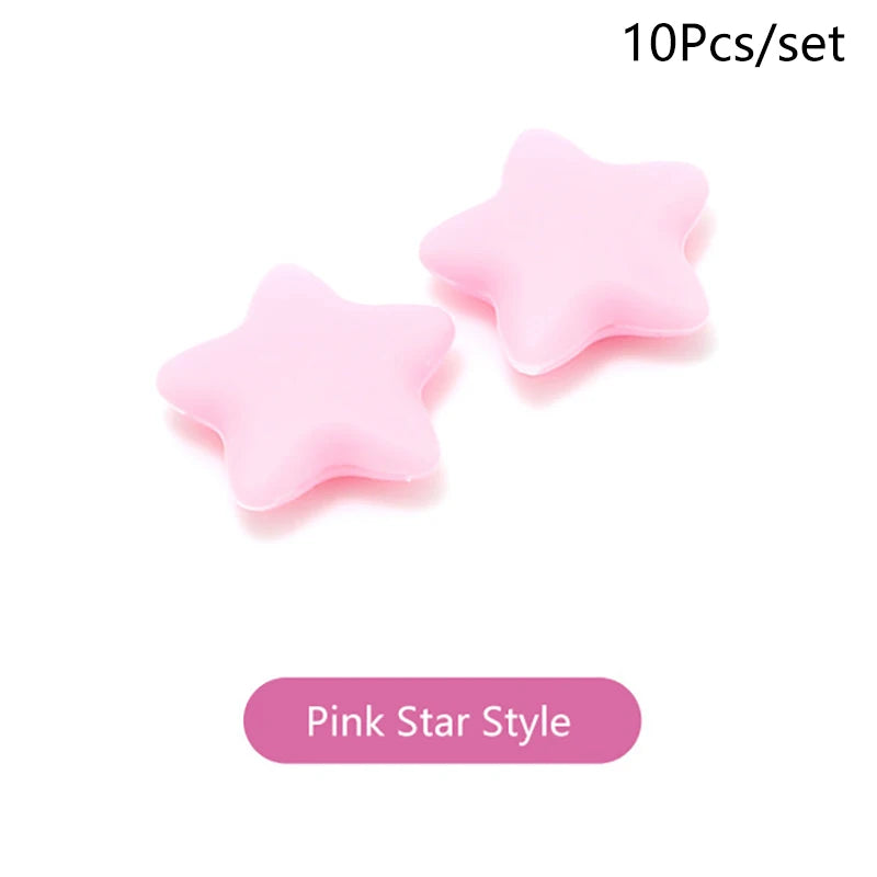 5 Pairs Anti Slip Ear Hook Silicone Star Moon Eyeglass Eyewear Qme Star Pink