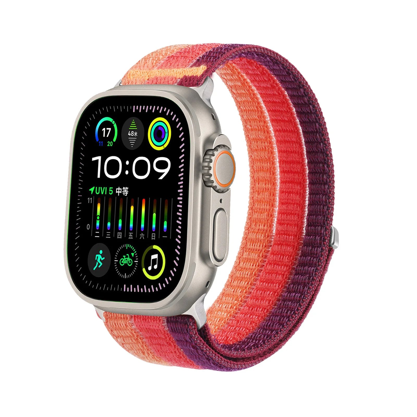 A Cloud Soft Breathable Nylon Loop Watch Strap for Apple Watch Series 10 9 8 S11 Lightweight Comfortable Replacement Wrist Band Qme Fuel red 42 44 45 46 49 S10 S