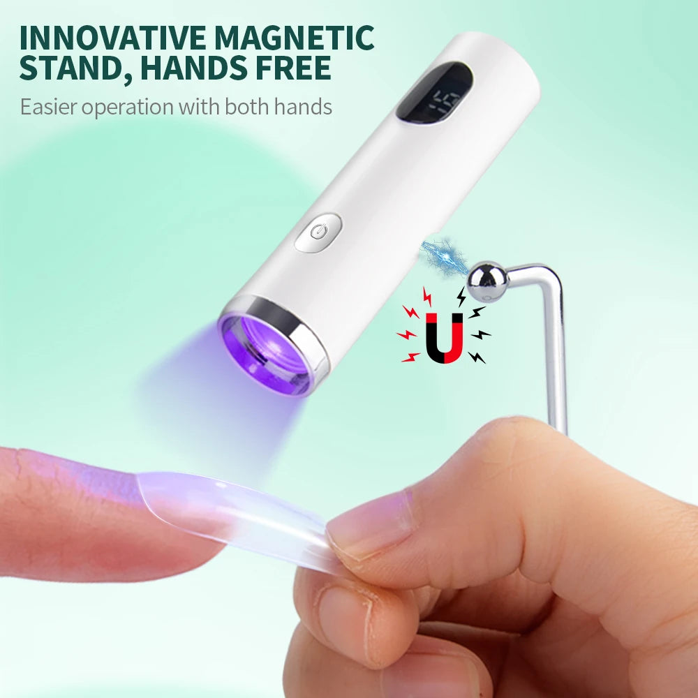 Nailpop Mini UV Nail Lamp Polygel Nails Battery-powered Silicone Qme