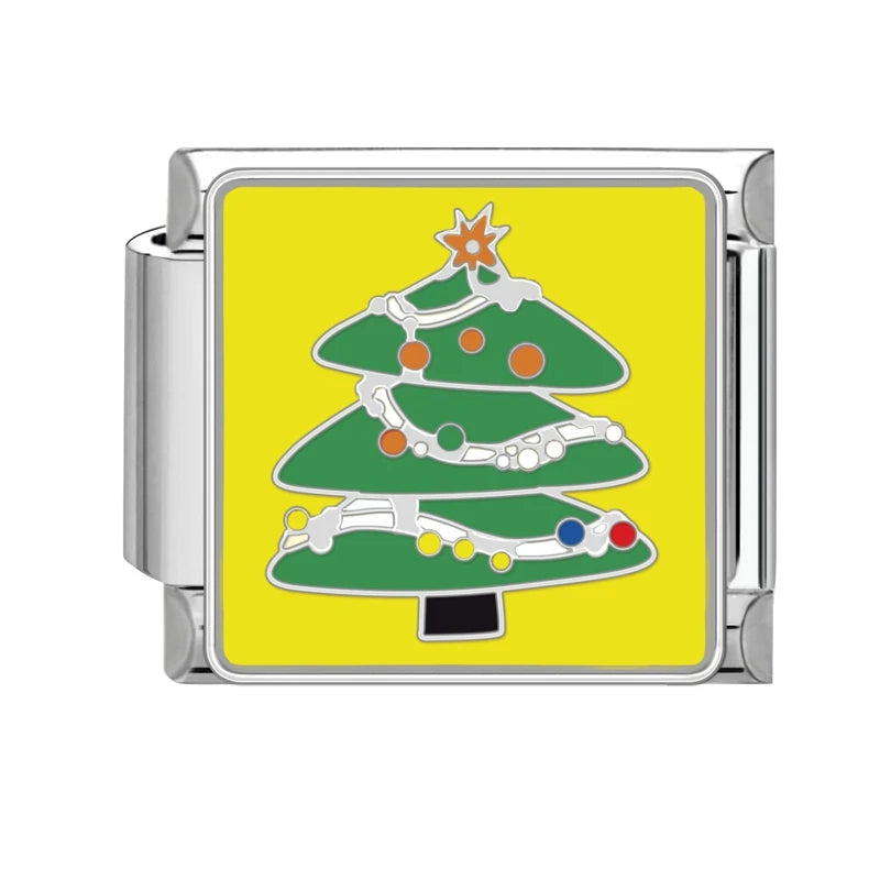Fashion 2025 Colorful Christmas Socks Snowman Deer Italian Charms Fit 9mm Stainless Steel Women Fashion Bracelet DIYJewelry Gift Qme Style 12