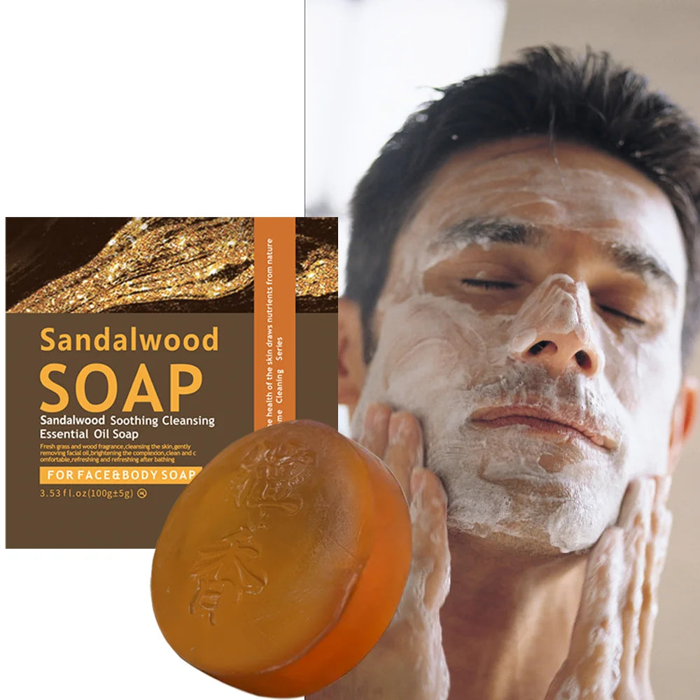 Handmade whitening soap skin care deep cleansing moisturizing cleansing essential oil mild soap brightens skin sandalwood soap Qme Default Title