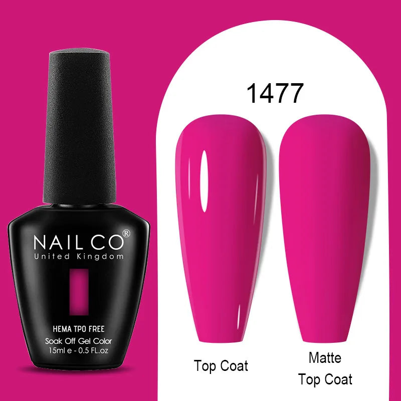Nailco Jelly Gel Nail Polish Transparent Varnishes 44 Colors Red Pink