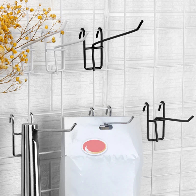 Black Mesh Grid Shelf Hooks, Supermarket Shelves, Convenience Store Accessories Can Be Hung With Thick Iron Hooks Qme