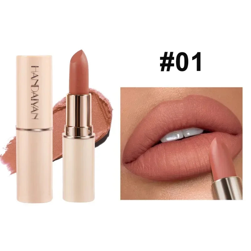 Deep Red Matte Lipstick 8 Colors Waterproof Non-stick Cup Lip Balm Makeup Dark Red Lipsticks Velvet Easy To Color Lips Cosmetics Qme 01