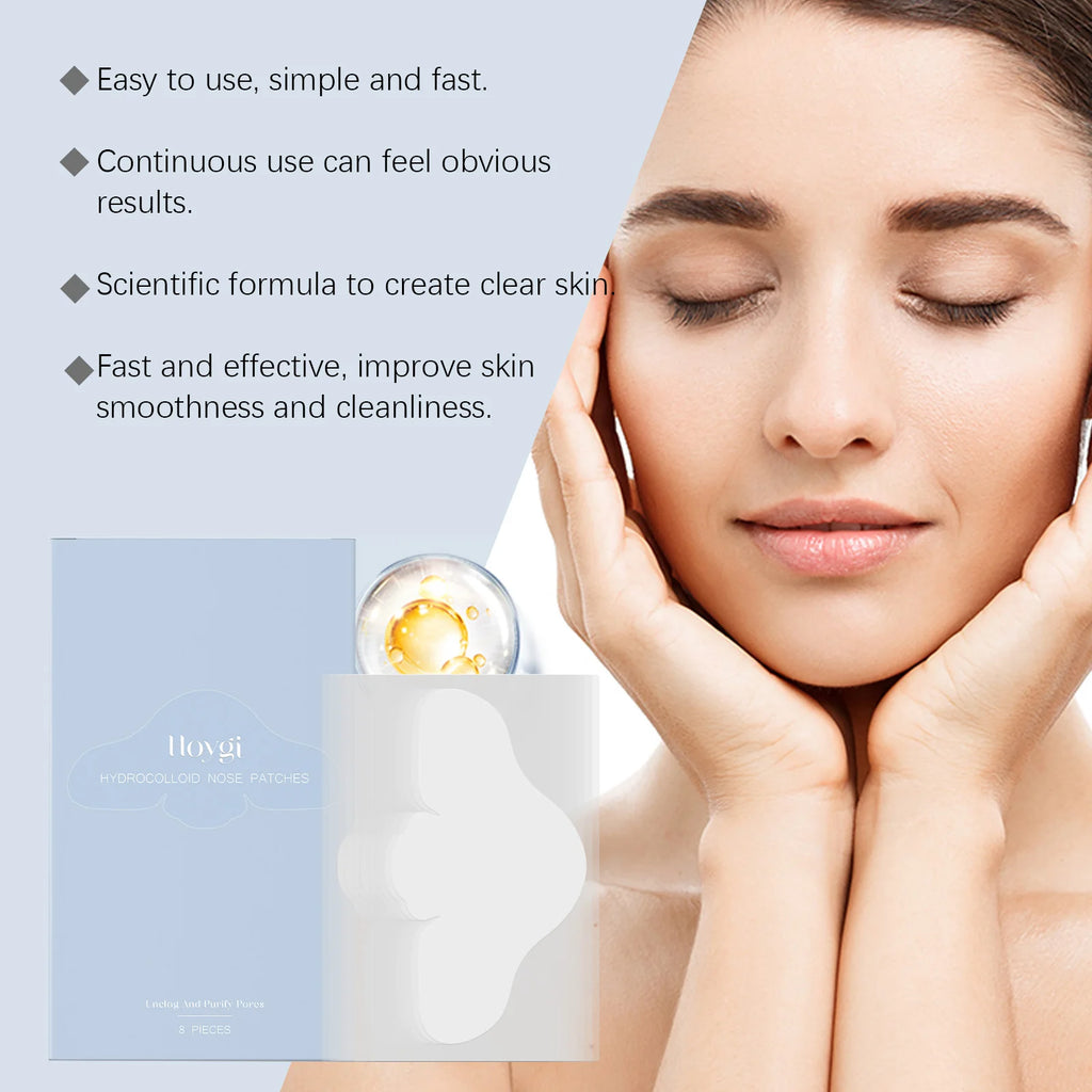 Salicylic Acid Nose Pore Strips Oil Control Hydrocolloid Nose Patches For Nose Blackheads Pimples Removal Refines Pores Non-Tigh Qme